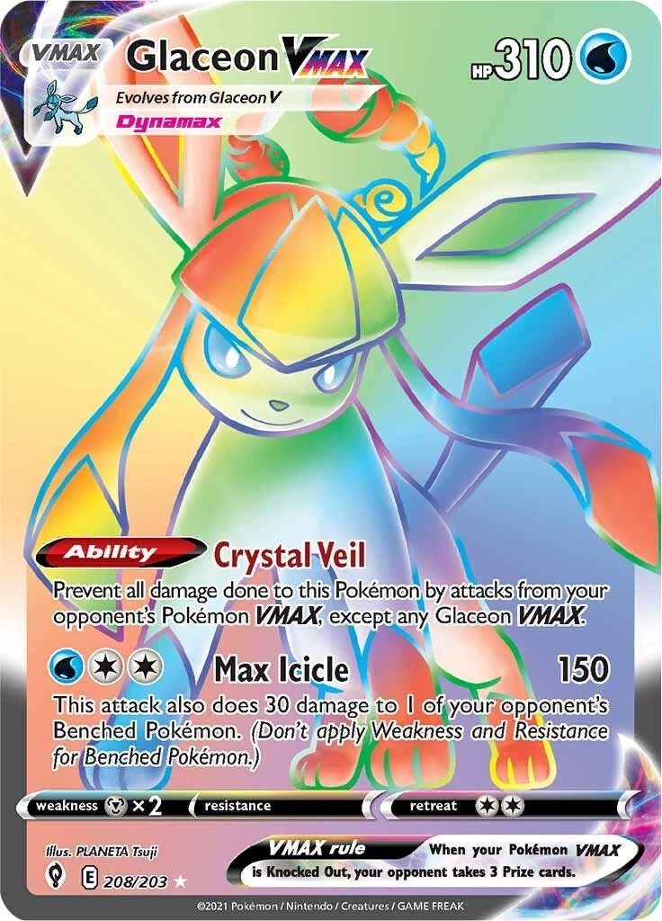 Image for Glaceon VMAX (Secret) (208/203) [SWSH07: Evolving Skies] - Pokemon