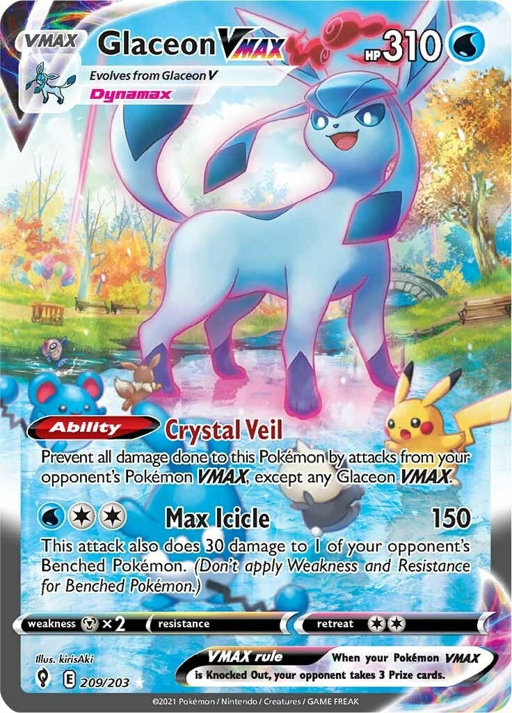 Image for Glaceon VMAX (Alternate Art Secret) (209/203) [SWSH07: Evolving Skies] - Pokemon