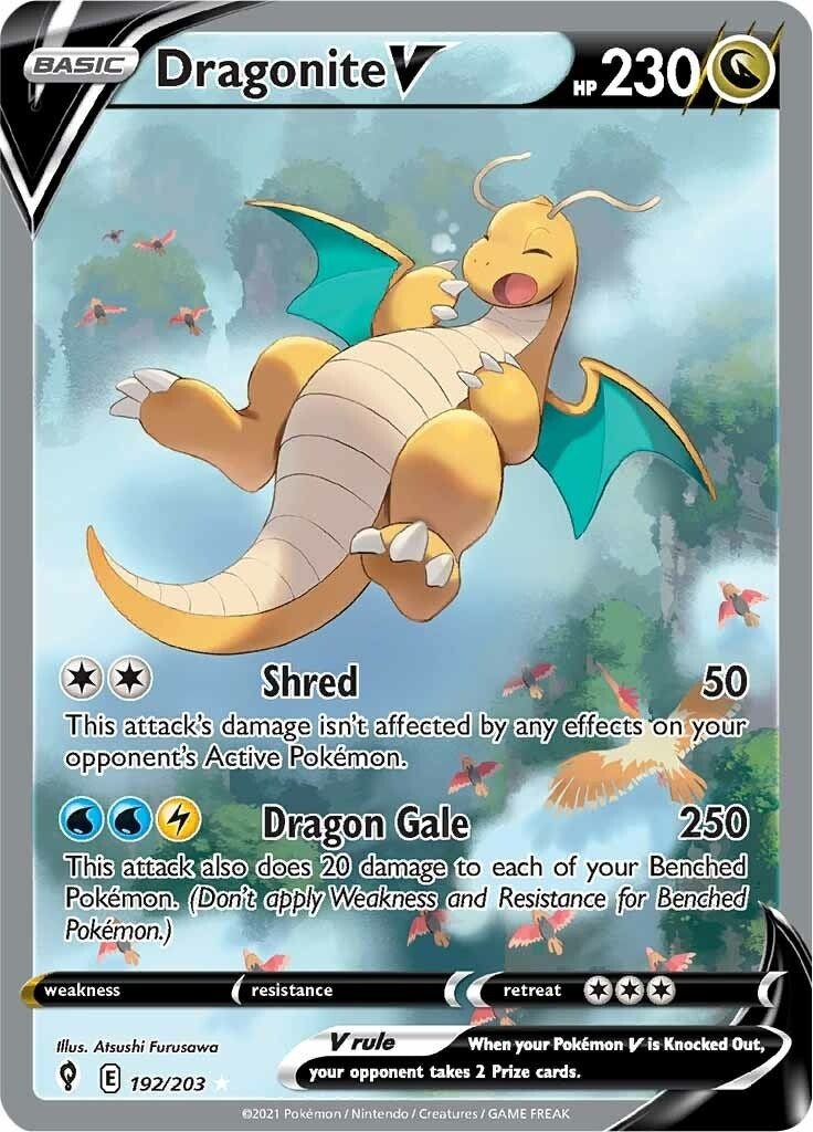 Dragonite V (Alternate Full Art) (192/203) [SWSH07: Evolving Skies]