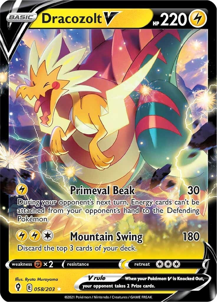 Image for Dracozolt V (058/203) [SWSH07: Evolving Skies] - Pokemon