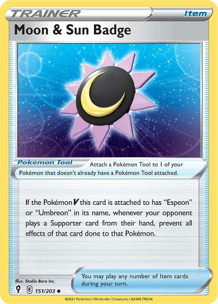 Image for Moon & Sun Badge (151/203) [SWSH07: Evolving Skies] - Pokemon