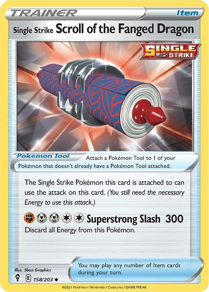 Image for Single Strike Scroll of the Fanged Dragon (158/203) [SWSH07: Evolving Skies] - Pokemon