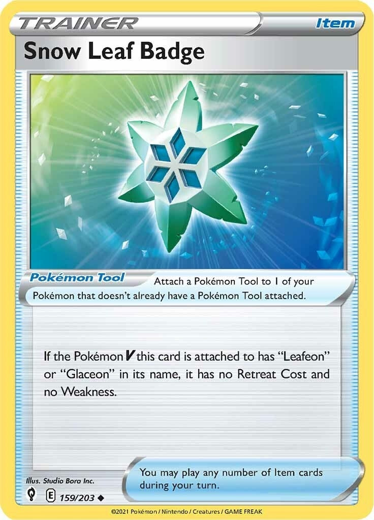 Image for Snow Leaf Badge (159/203) [SWSH07: Evolving Skies] - Pokemon