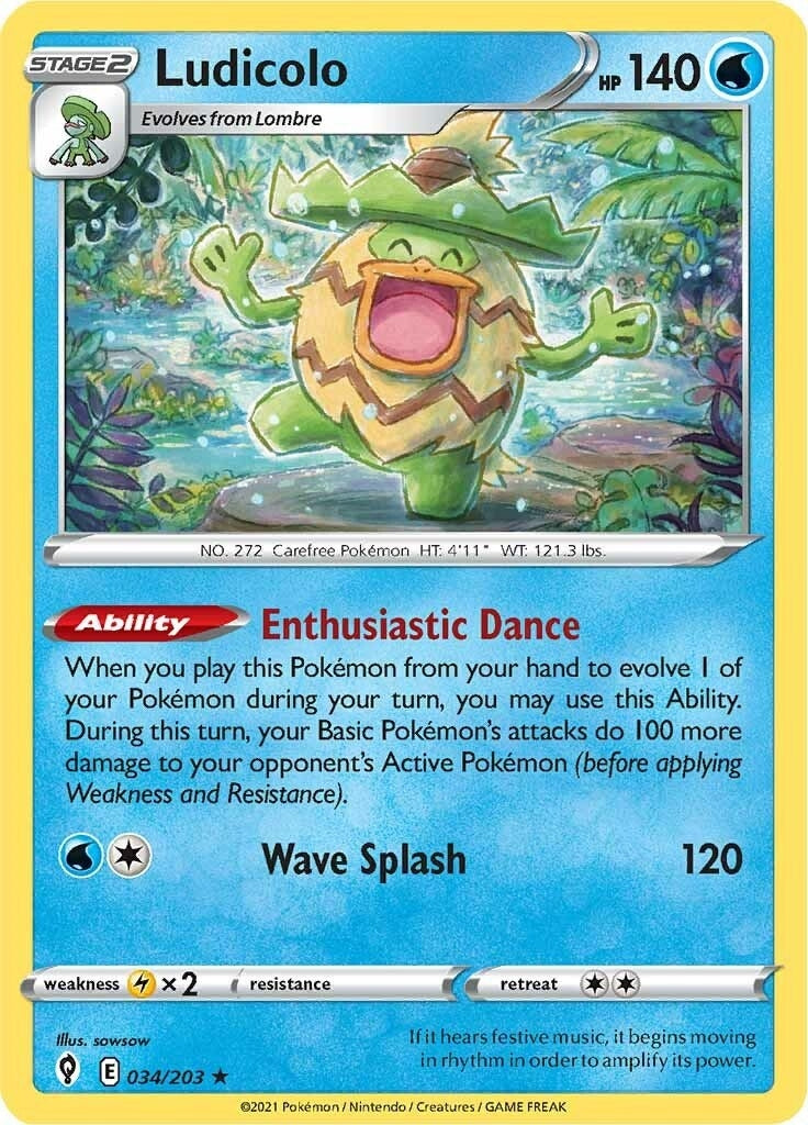 Image for Ludicolo (034/203) [SWSH07: Evolving Skies] - Pokemon
