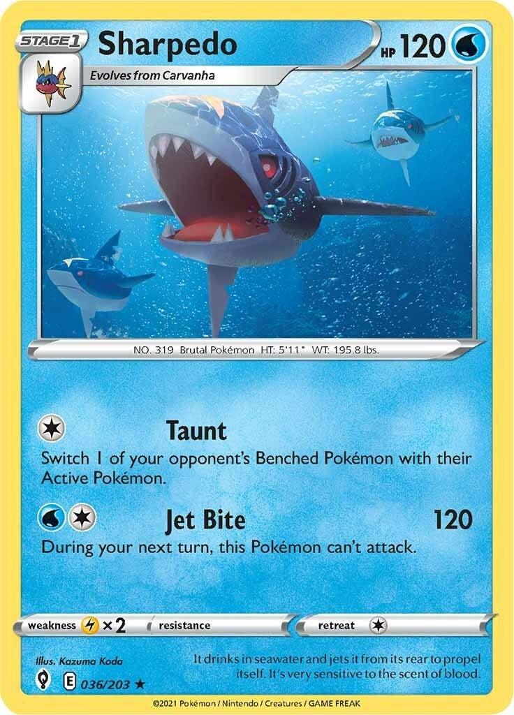 Image for Sharpedo (036/203) [SWSH07: Evolving Skies] - Pokemon