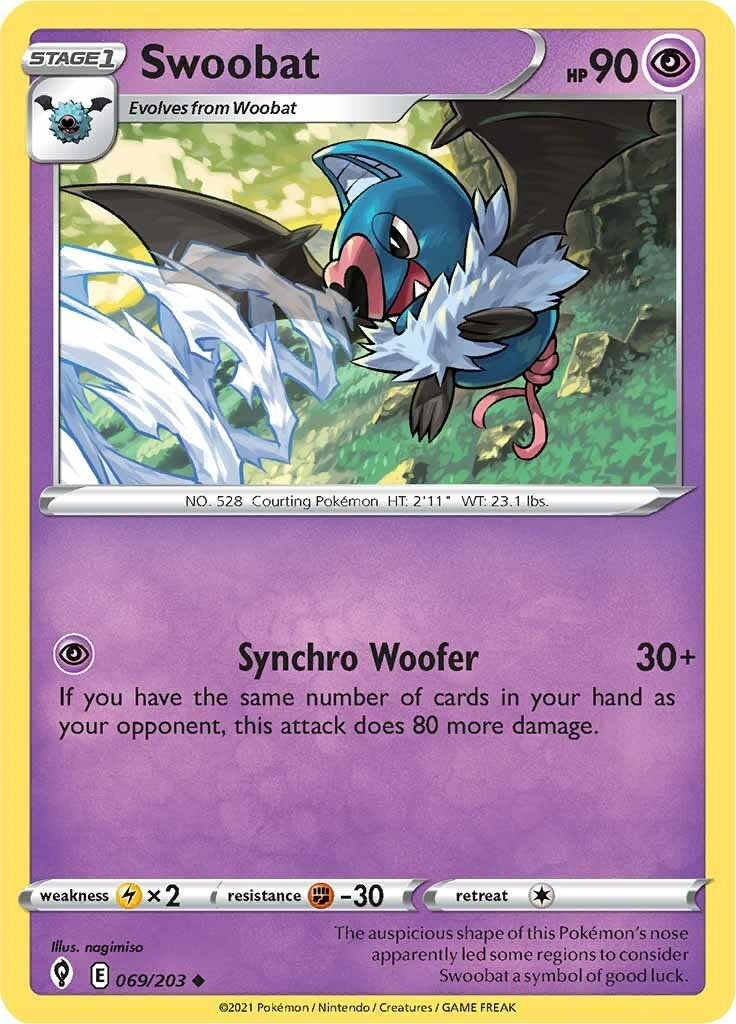 Image for Swoobat (069/203) [SWSH07: Evolving Skies] - Pokemon