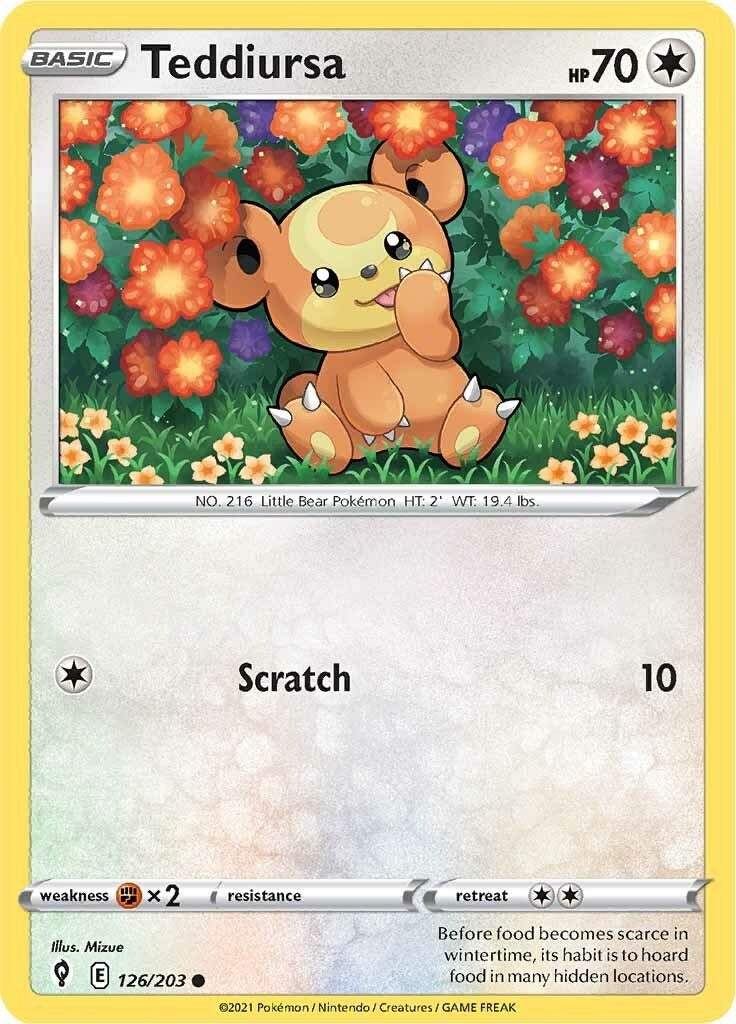 Image for Teddiursa (126/203) [SWSH07: Evolving Skies] - Pokemon