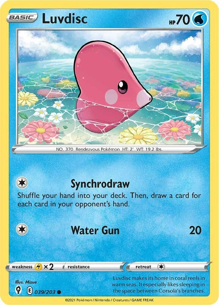 Image for Luvdisc (039/203) [SWSH07: Evolving Skies] - Pokemon