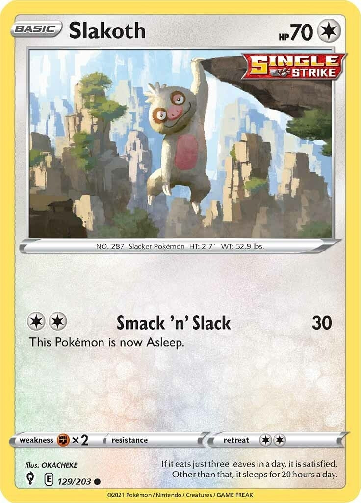Image for Slakoth (129/203) [SWSH07: Evolving Skies] - Pokemon