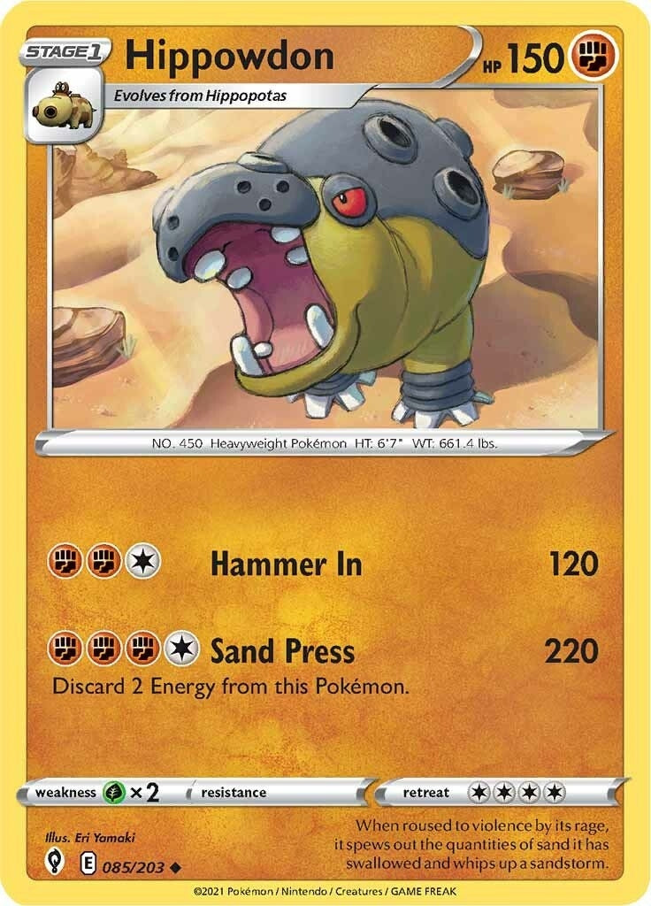 Image for Hippowdon (085/203) [SWSH07: Evolving Skies] - Pokemon