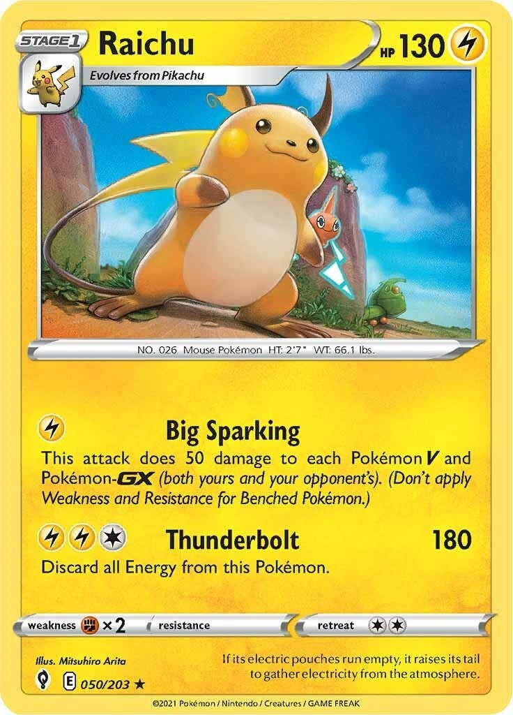 Image for Raichu (050/203) [SWSH07: Evolving Skies] - Pokemon