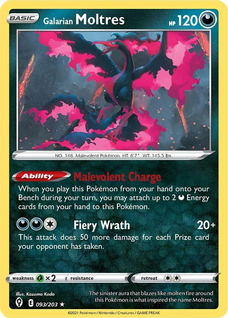 Image for Galarian Moltres (093/203) [SWSH07: Evolving Skies] - Pokemon