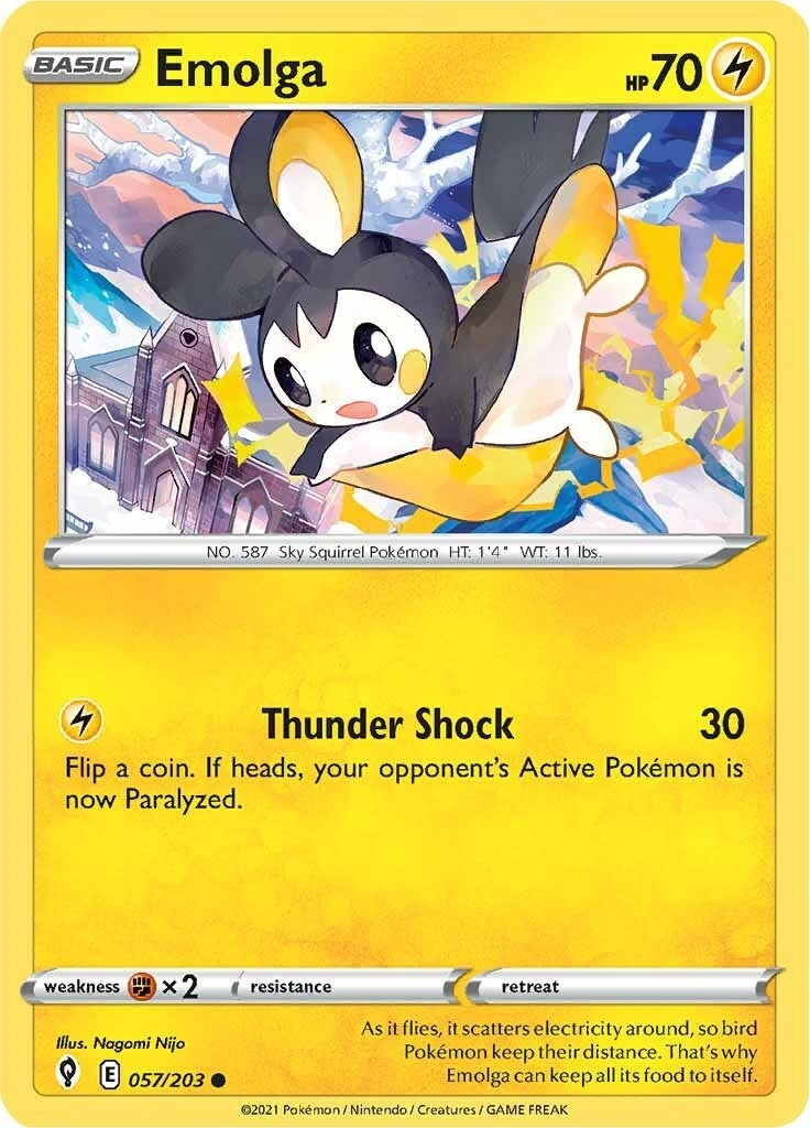 Image for Emolga (057/203) [SWSH07: Evolving Skies] - Pokemon