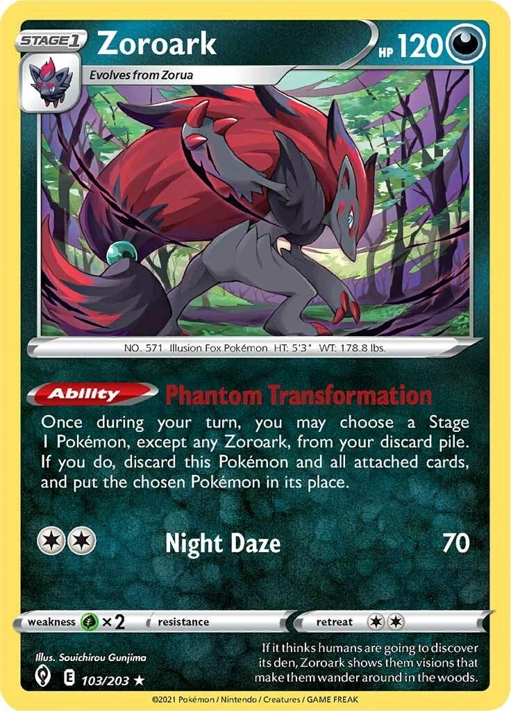 Image for Zoroark (103/203) [SWSH07: Evolving Skies] - Pokemon
