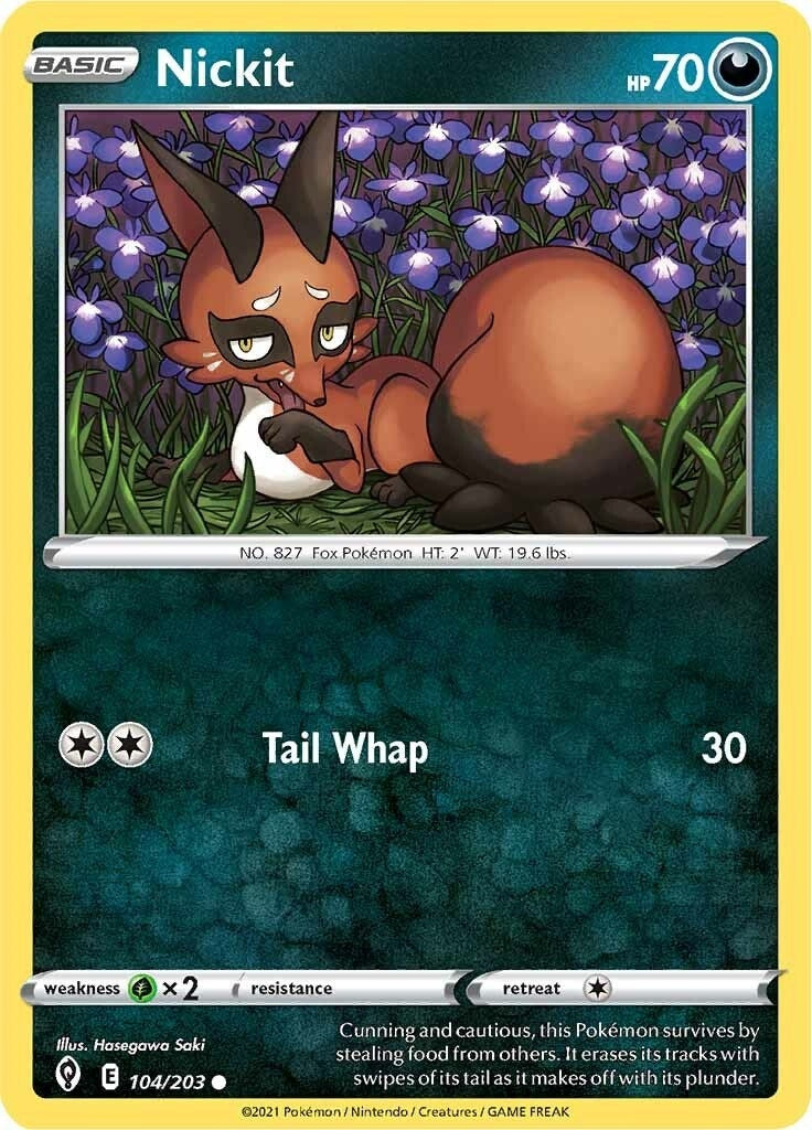 Image for Nickit (104/203) [SWSH07: Evolving Skies] - Pokemon