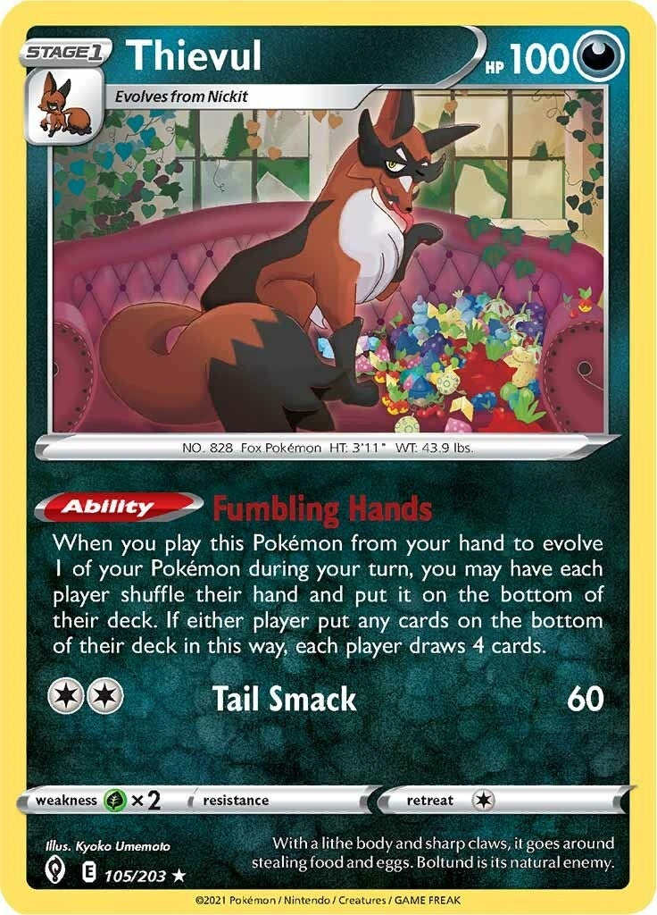 Image for Thievul (105/203) [SWSH07: Evolving Skies] - Pokemon