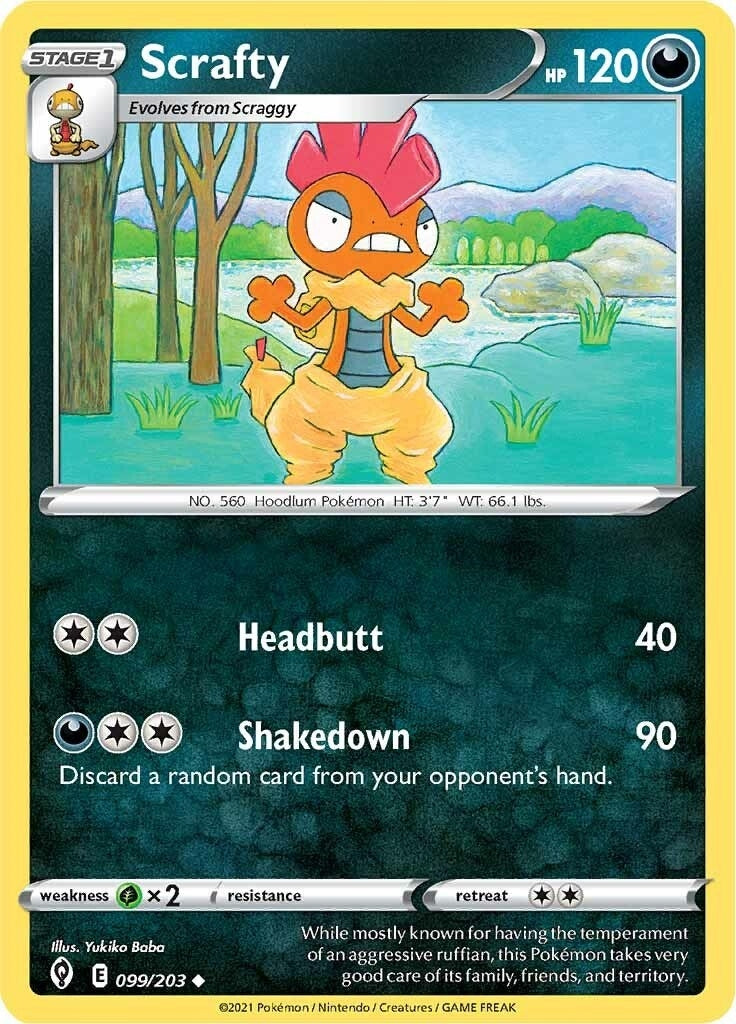 Image for Scrafty (099/203) [SWSH07: Evolving Skies] - Pokemon