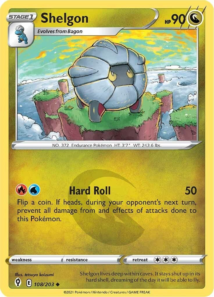 Image for Shelgon (108/203) [SWSH07: Evolving Skies] - Pokemon