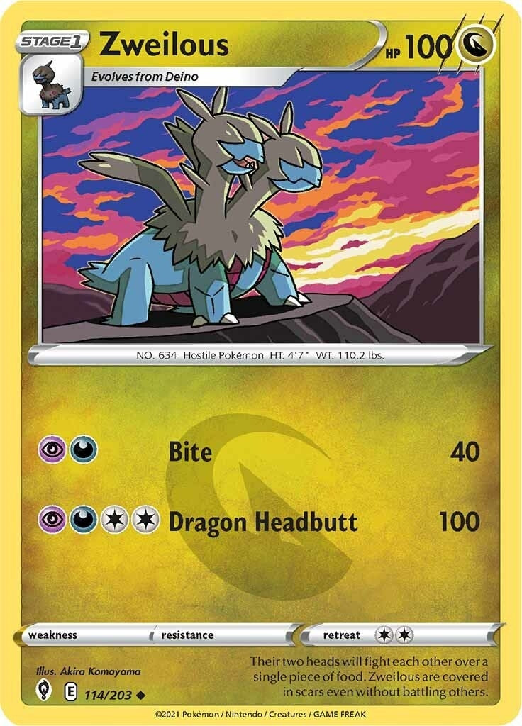 Image for Zweilous (114/203) [SWSH07: Evolving Skies] - Pokemon