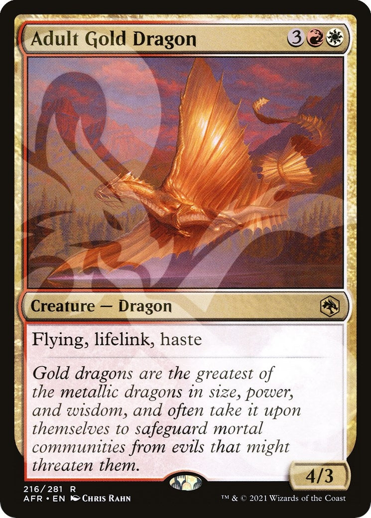 Image for Adult Gold Dragon (216) [AFR Ampersand Promos] - Magic: The Gathering