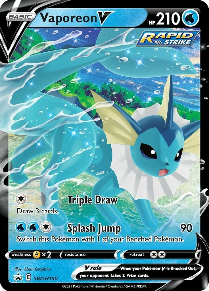 Image for Vaporeon V - SWSH150 (SWSH150) [SWSH: Sword & Shield Promo Cards] - Pokemon