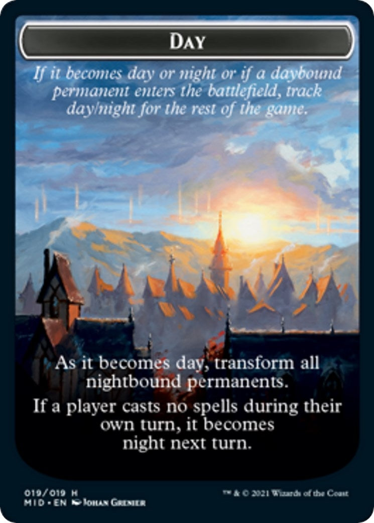 Image for Day // Night Double-Sided Token (19) [Innistrad: Midnight Hunt] - Magic: The Gathering