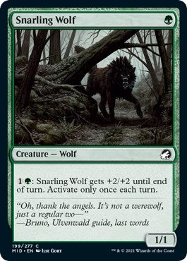 Image for Snarling Wolf (199) [Innistrad: Midnight Hunt] - Magic: The Gathering
