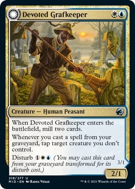 Image for Devoted Grafkeeper (218) [Innistrad: Midnight Hunt] - Magic: The Gathering