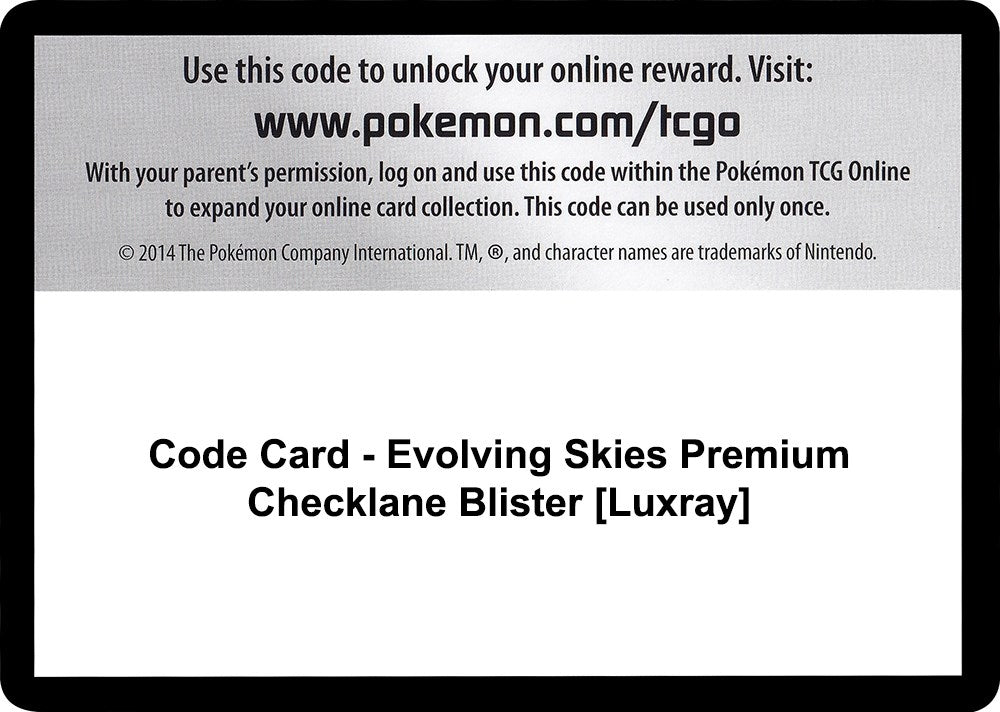 Image for Code Card - Evolving Skies Premium Checklane Blister [Luxray] [SWSH07: Evolving Skies] - Pokemon