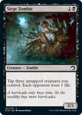 Image for Siege Zombie (121) [Innistrad: Midnight Hunt] - Magic: The Gathering
