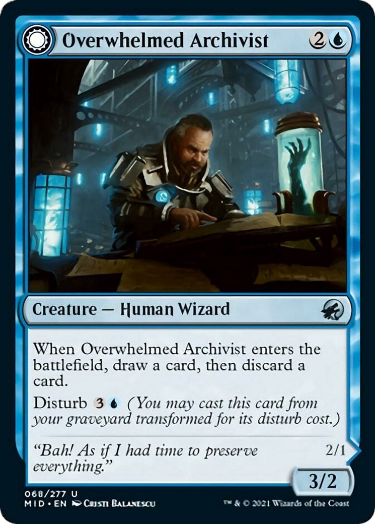 Image for Overwhelmed Archivist (68) [Innistrad: Midnight Hunt] - Magic: The Gathering