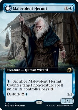 Image for Malevolent Hermit (Extended Art) (336) [Innistrad: Midnight Hunt] - Magic: The Gathering