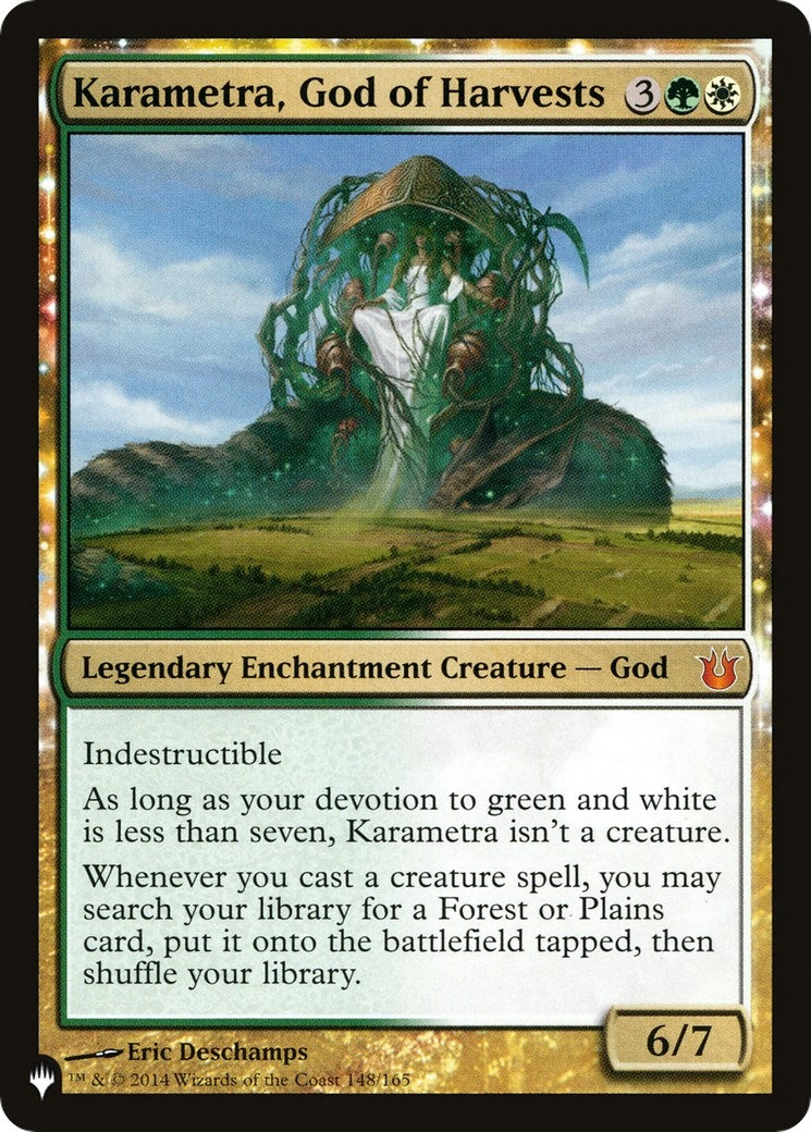Image for Karametra, God of Harvests (148/165) [The List Reprints] - Magic: The Gathering