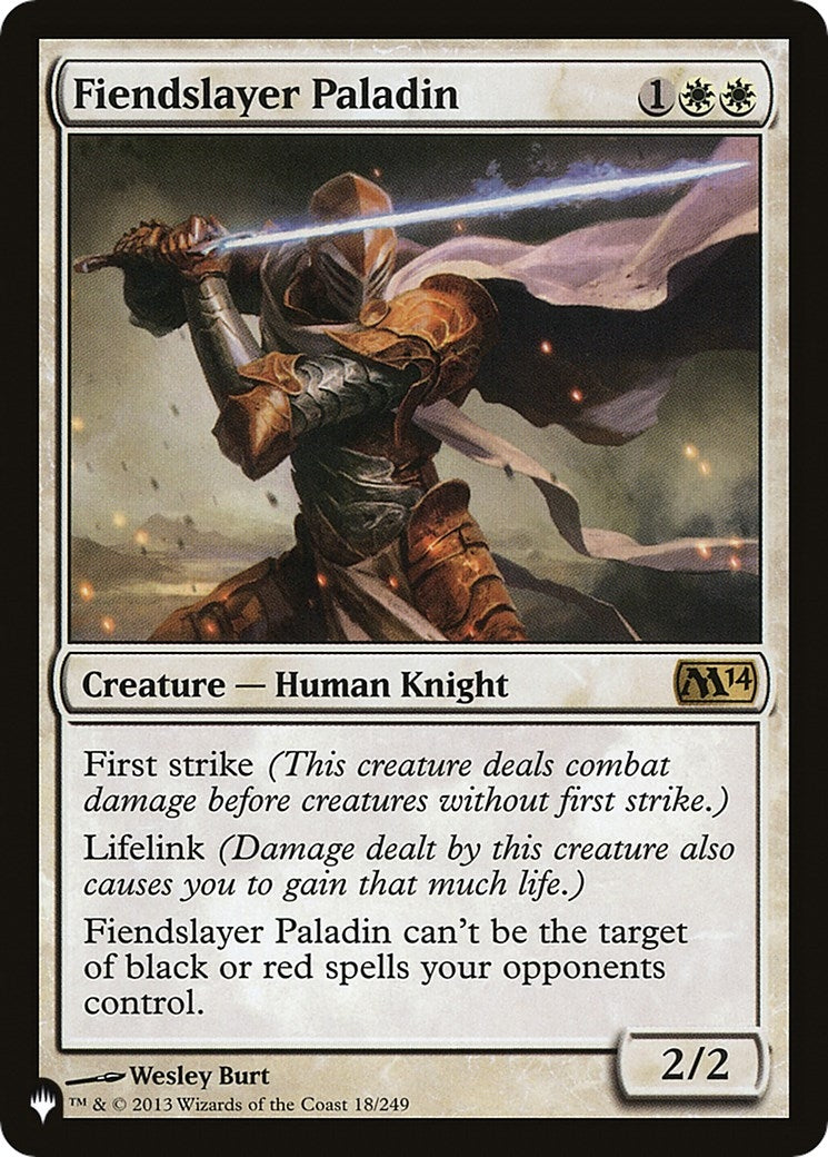 Image for Fiendslayer Paladin (18/249) [The List Reprints] - Magic: The Gathering