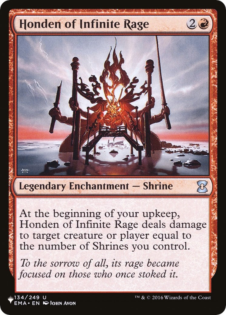 Image for Honden of Infinite Rage (134/249) [The List Reprints] - Magic: The Gathering