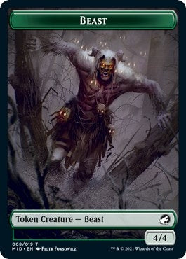 Image for Beast // Spider (011) Double-Sided Token (8 // 11) [Innistrad: Midnight Hunt] - Magic: The Gathering