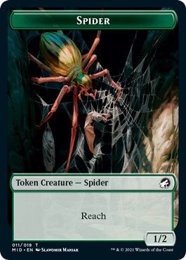 Image for Spider Token (11) [Innistrad: Midnight Hunt] - Magic: The Gathering