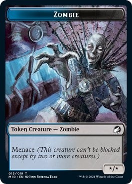 Image for Zombie (015) Token (15) [Innistrad: Midnight Hunt] - Magic: The Gathering