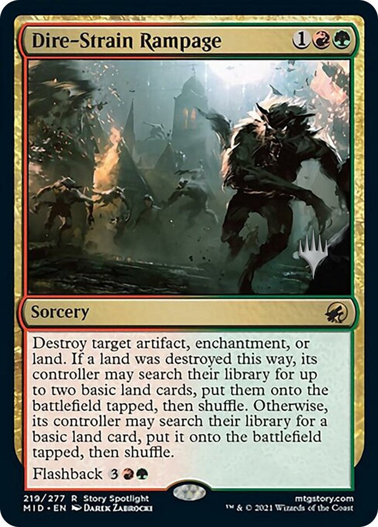 Dire-Strain Rampage (219) [Promo Pack: Innistrad: Midnight Hunt]