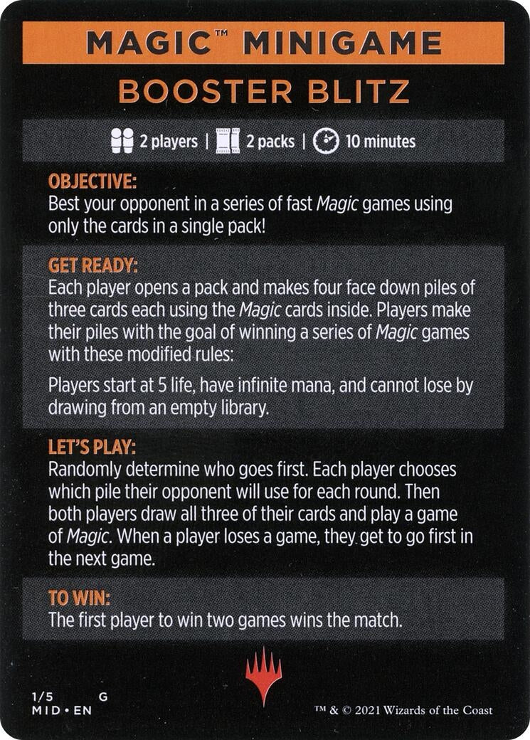 Image for Magic Minigame: Booster Blitz (1) [Innistrad: Midnight Hunt] - Magic: The Gathering