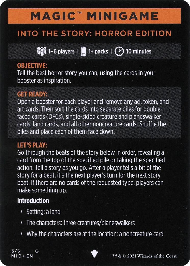 Image for Magic Minigame: Into the Story: Horror Edition (3) [Innistrad: Midnight Hunt] - Magic: The Gathering
