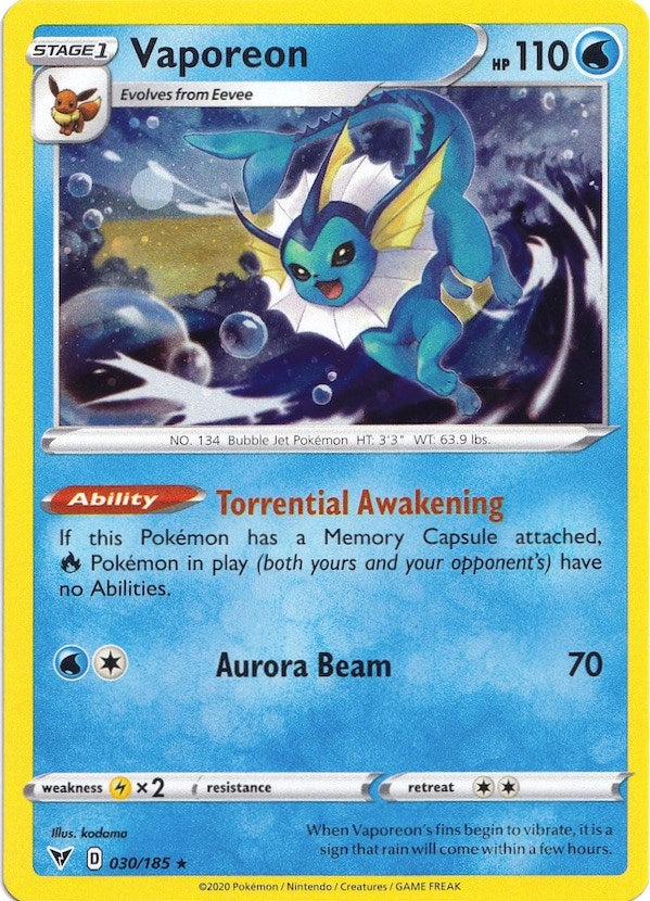 Image for Vaporeon - 030/185 (Cosmos Holo) (030/185) [Miscellaneous Cards & Products] - Pokemon