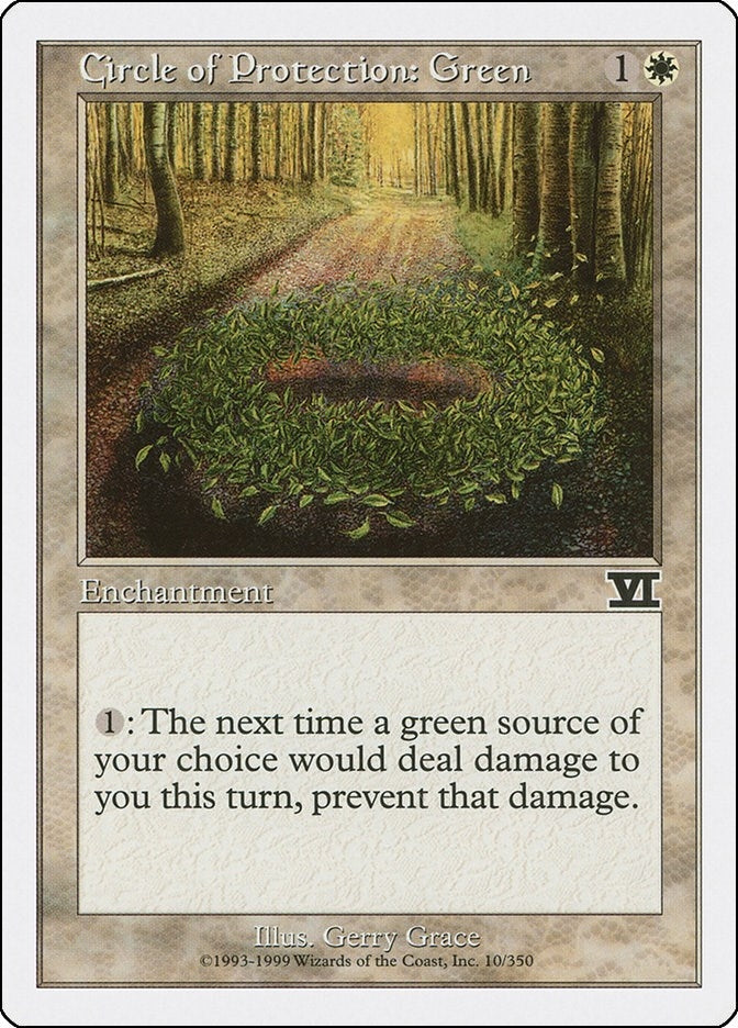 Image for Circle of Protection: Green (10) [Classic Sixth Edition] - Magic: The Gathering