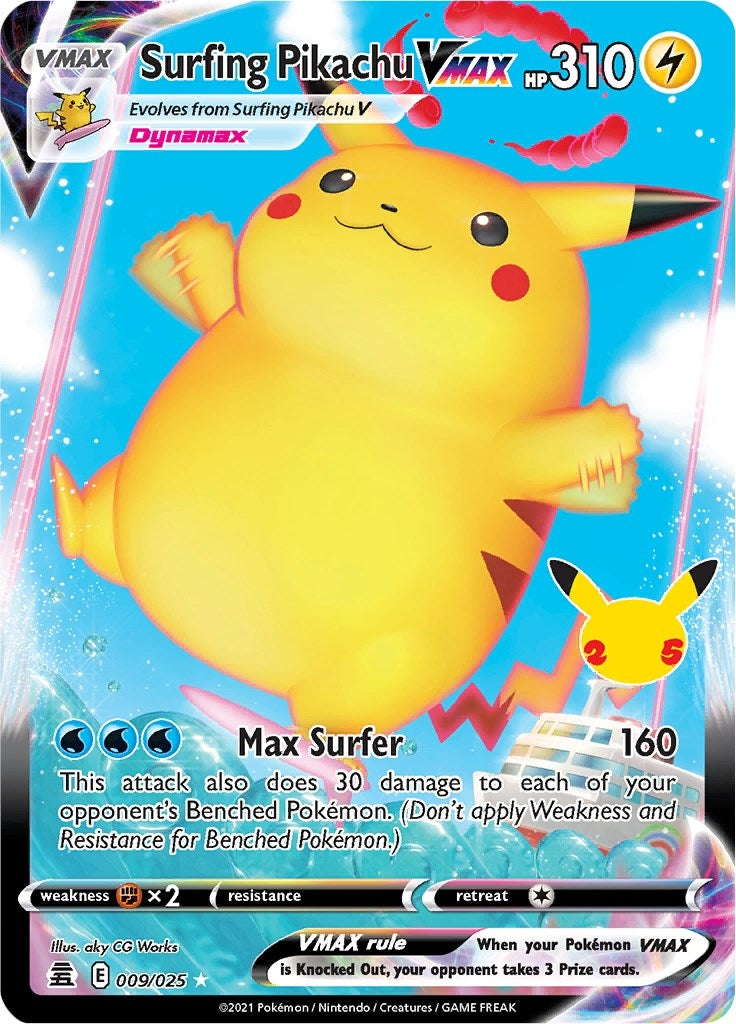 Image for Surfing Pikachu VMAX (009/025) [Celebrations] - Pokemon
