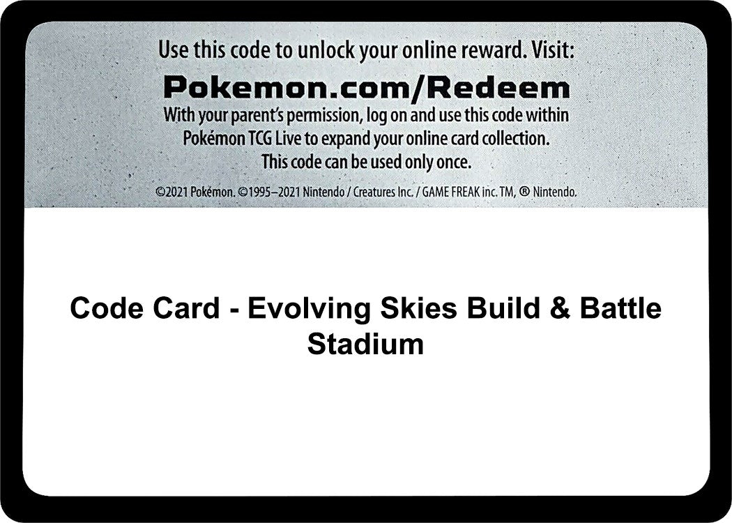 Image for Code Card - Evolving Skies Build & Battle Stadium [SWSH07: Evolving Skies] - Pokemon