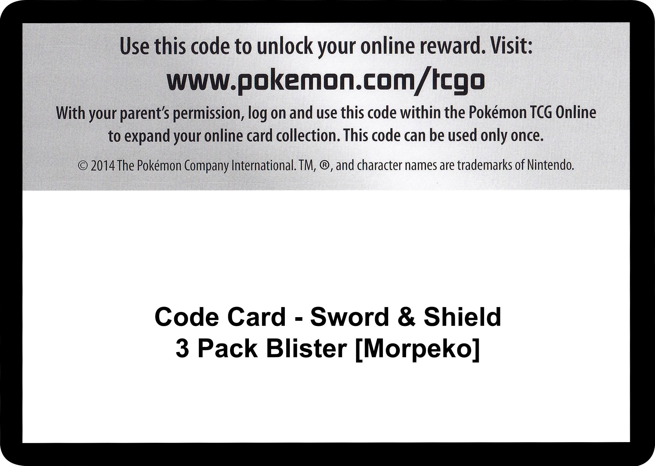 Image for Code Card - Sword & Shield 3 Pack Blister [Morpeko] [SWSH01: Sword & Shield Base Set] - Pokemon