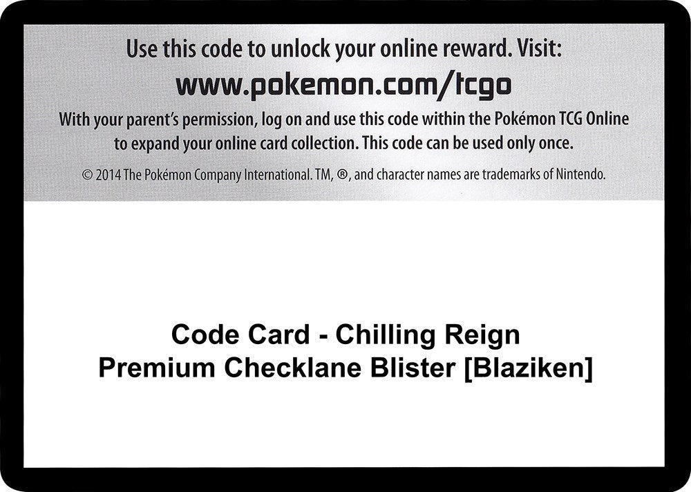 Image for Code Card - Chilling Reign Premium Checklane Blister [Blaziken] [SWSH06: Chilling Reign] - Pokemon