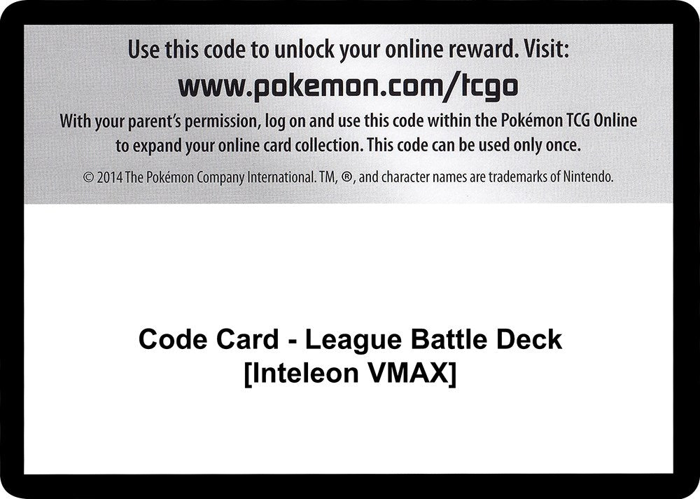 Image for Code Card - League Battle Deck [Inteleon VMAX] [Miscellaneous Cards & Products] - Pokemon
