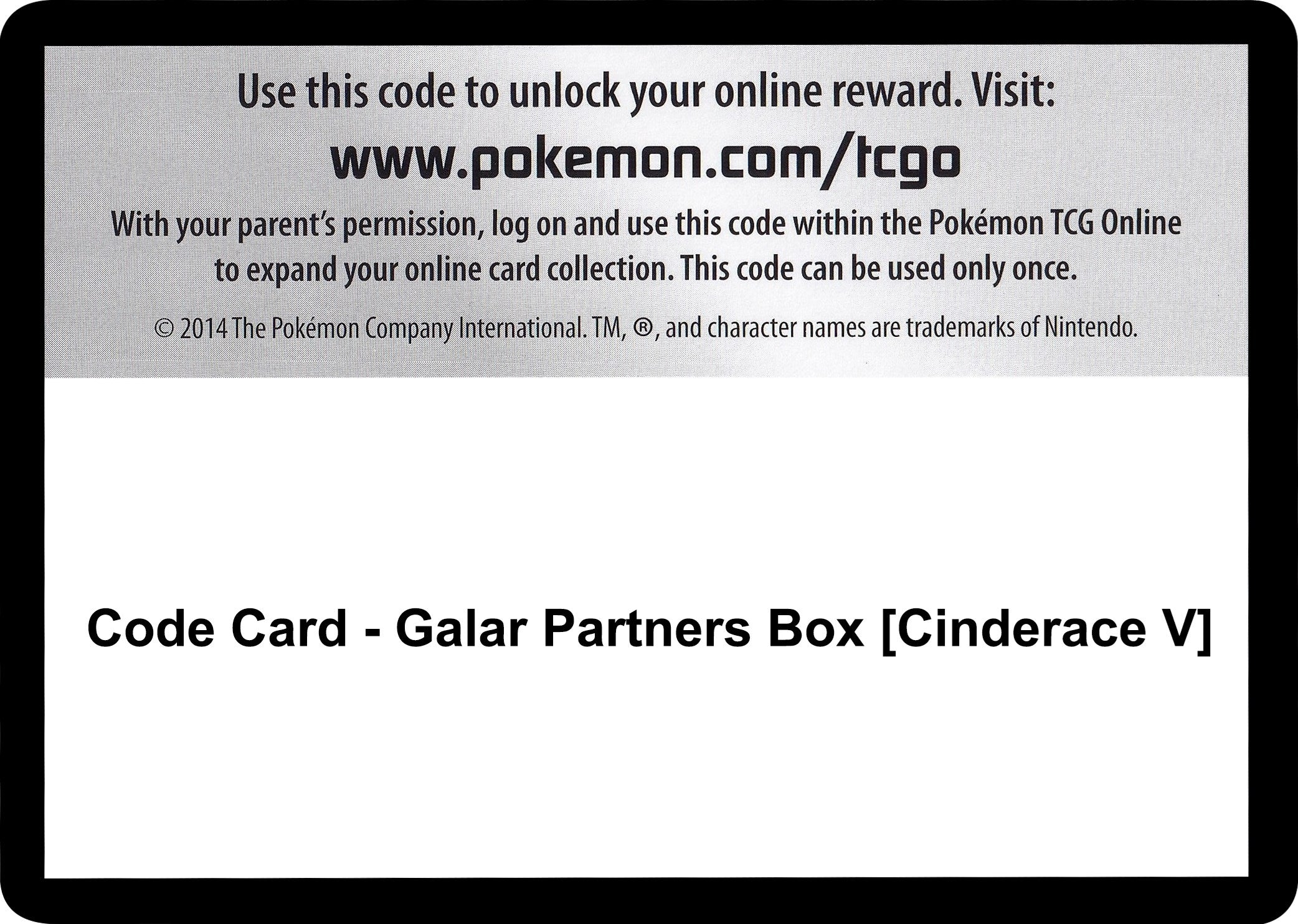Code Card - Galar Partners Box [Cinderace V] [SWSH01: Sword & Shield Base Set]