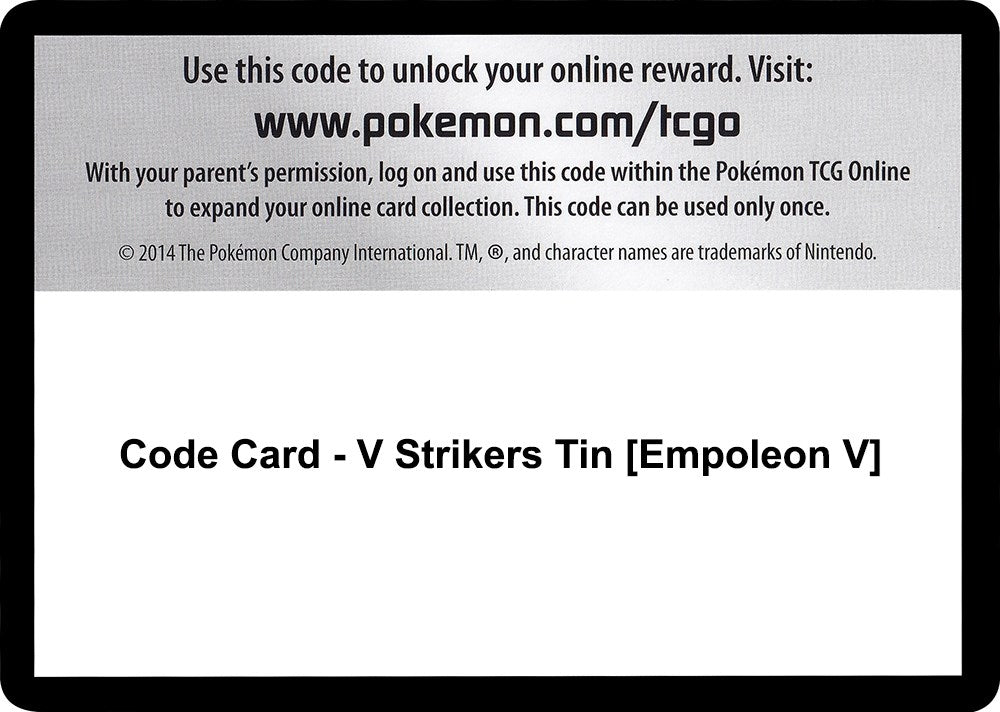 Image for Code Card - V Strikers Tin [Empoleon V] [SWSH05: Battle Styles] - Pokemon